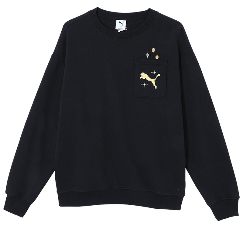 PUMA Sweatshirts Men's Black Crew Neck Moderate Other