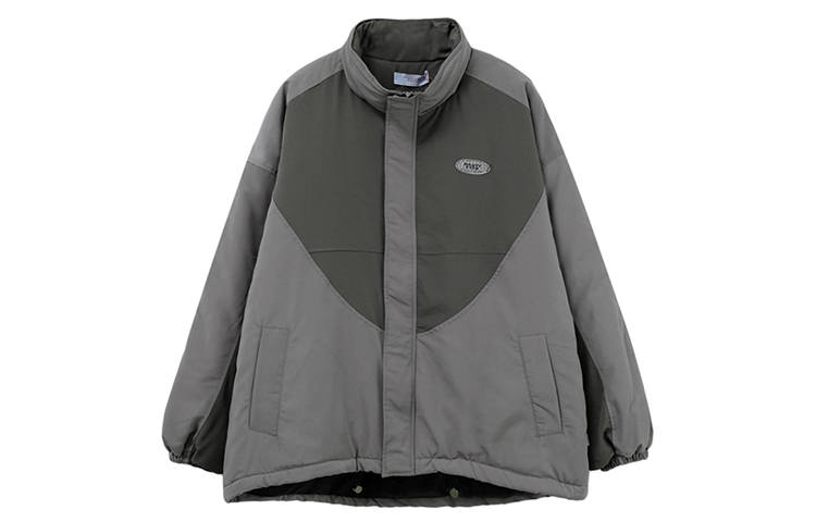 F426 F426 Puffer Jackets Unisex Gray Stand Collar Thickened