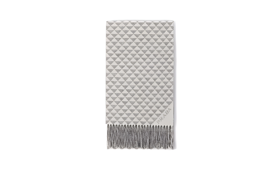 PRADA PRADA Symbole Reversible Fringed Scarf