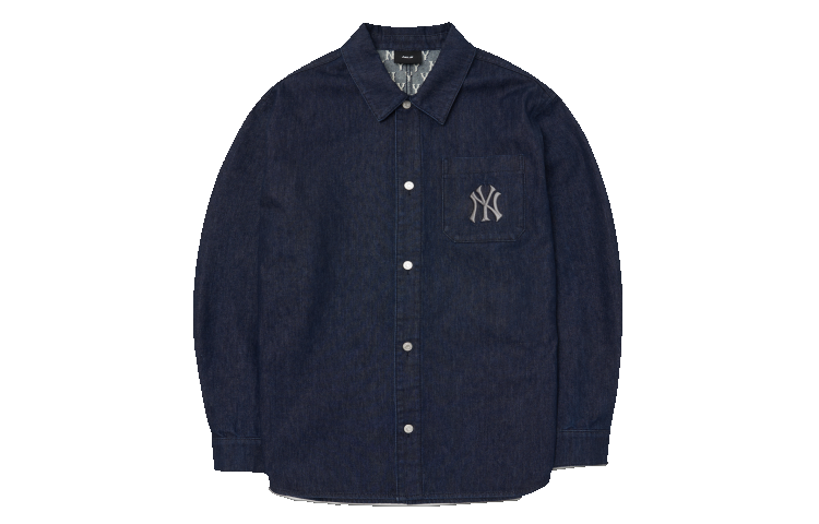 MLB MLB Denim Jackets Men's Blue Lapel Moderate Straight Fit