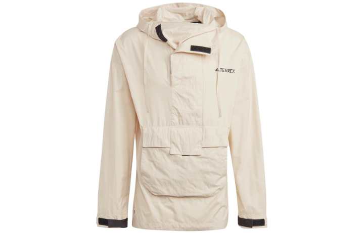 Adidas Adidas Windbreaker Jackets Men's Ecru Hooded Moderate