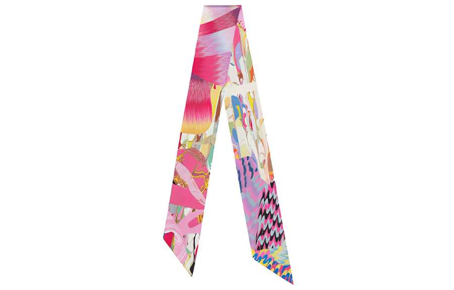 HERMES Scarves Women's Pink/Green/Violet