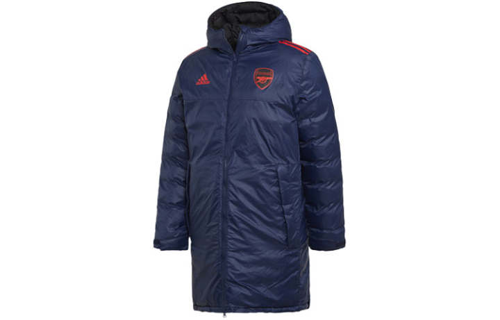 Adidas Adidas Arsenal Puffer Jackets Men's Dark Blue Hooded Thickened