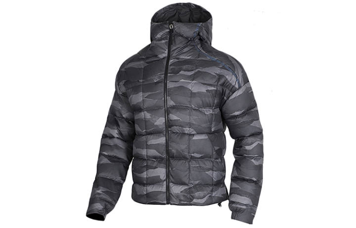 Adidas Adidas Down Jackets Men's Black Hooded Moderate Quilted Down Jacket