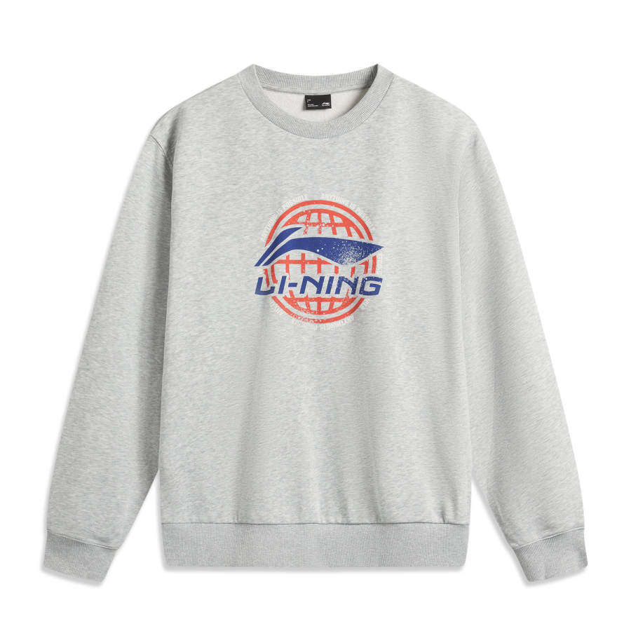 Li-Ning Li Ning Sports Life Collection Sweatshirt Unisex Heather Gray Geologic Gray Mixed Color