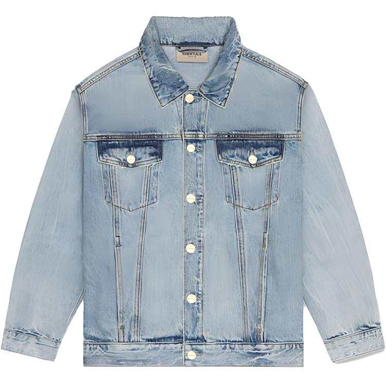 Fear Of God Essentials FW20 Denim Jacket Unisex Light Blue