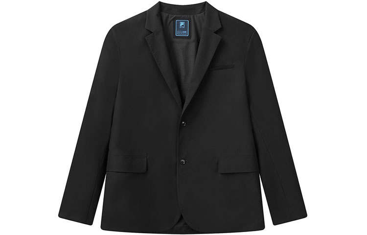 FILA Business Suits Men's Black Suit Collar Moderate Straight Fit