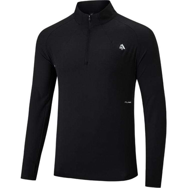 361° T Shirts Men's Super Black Stand Collar Thin Straight Fit