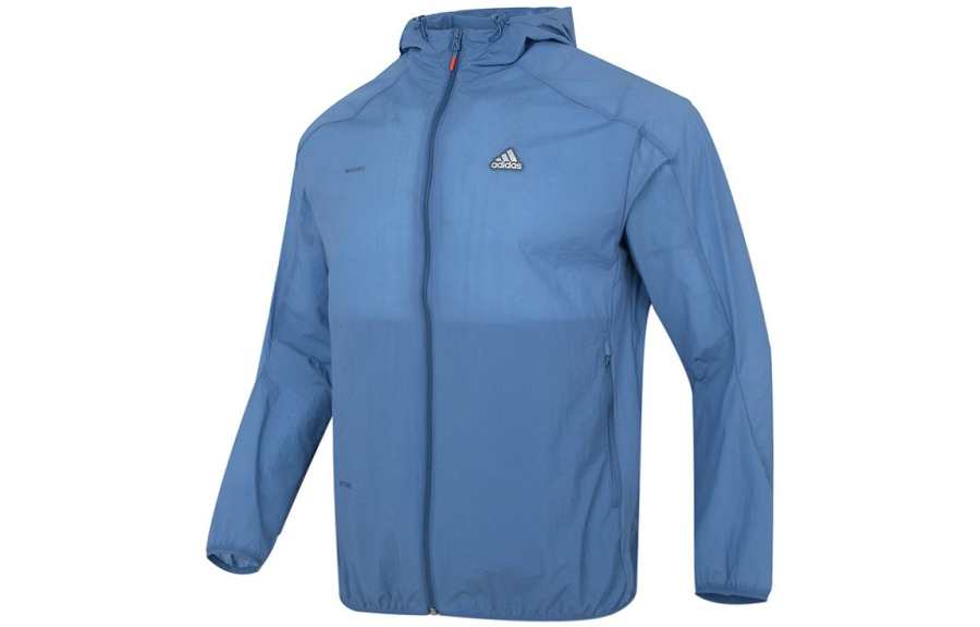 Adidas Adidas Jackets Men's Blue Hooded Non Detachable Moderate