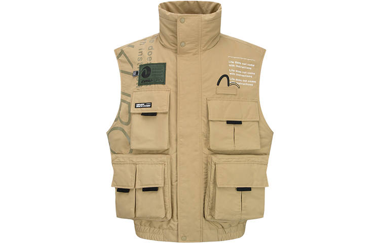 EVISU EVISU Vests Men's Apricot Stand Collar Moderate Other