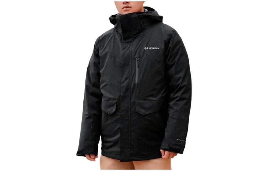Columbia 2022 Fall Outdoor Hiking Waterproof, Windproof, Abrasion Resistant, Thermal Windbreaker Jacket Men's Black