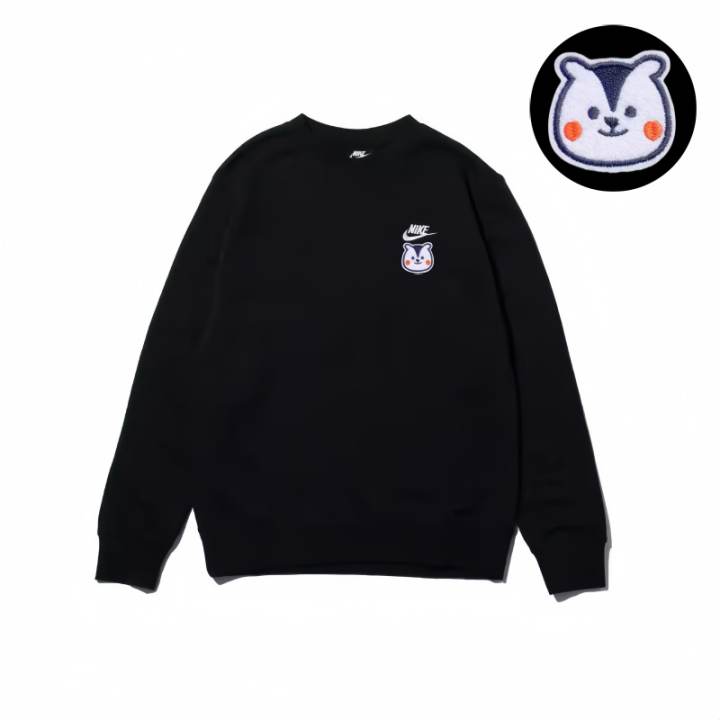 Nike Nike Logo Long Sleeved Crew Neck Casual Sweatshirt Unisex Black