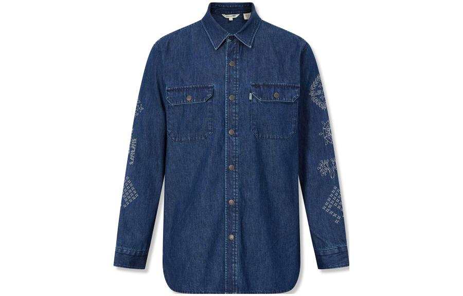 Levis Levis Denim Jackets Men's Dark Blue Lapel Moderate Other