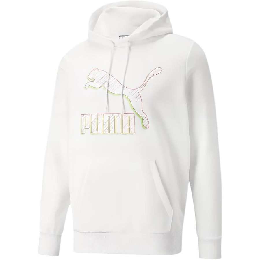 PUMA Sweatshirts Men's White Hooded Moderate Regular