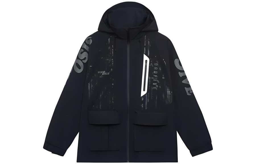 Li-Ning Li Ning x WHOOSIS Badfive Waterproof, Windproof, And Breathable Windbreaker Jacket Men's Black