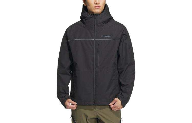 Adidas Adidas Windbreaker Jackets Men's Black Hooded Moderate