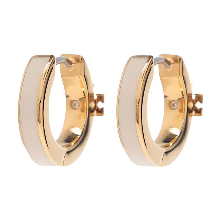 TORY BURCH TORY BURCH Kira Logo Plaque Hoop Earrings