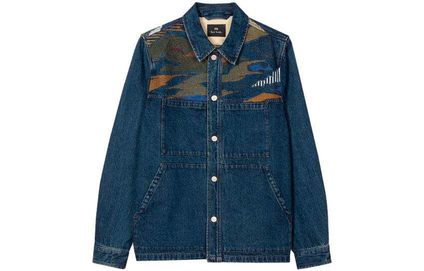 Paul Smith Ps Paul Smith Long Sleeved Plains Embroidered Denim Jacket