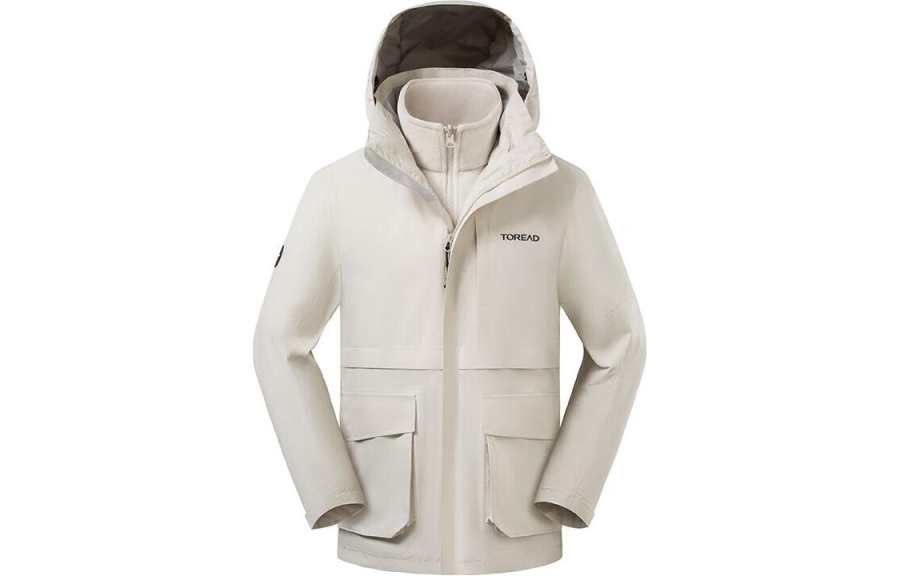 TOREAD Windbreaker Jackets Men's Polar White Hooded Moderate