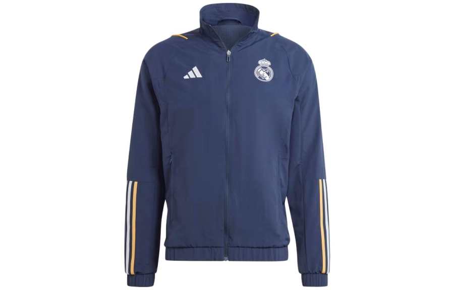 Adidas Adidas Real Madrid Jackets Men's Ink Blue Stand Collar Moderate Other
