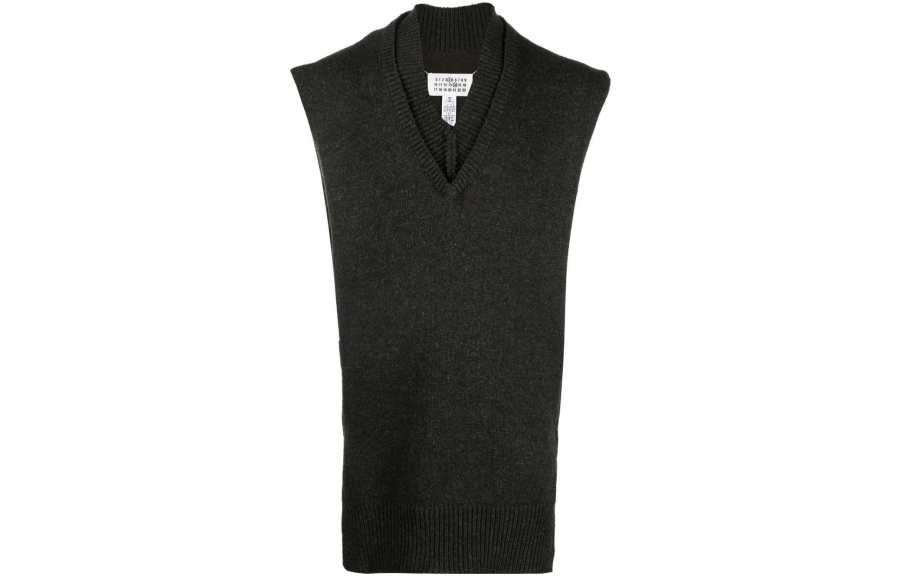 Maison Margiela Vests Unisex Black Moderate