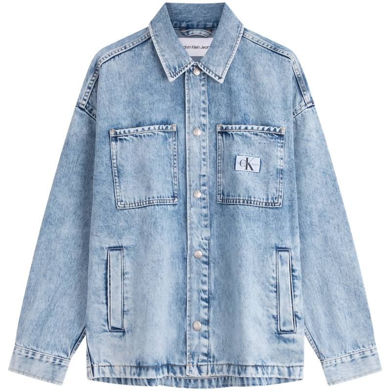 CALVIN KLEIN Jacket Men's Denim Light Blue