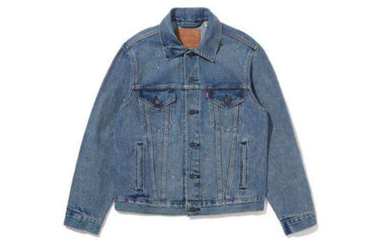 Levis Levis Denim Jackets Men's Blue Lapel Moderate Straight Fit