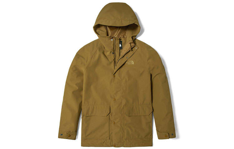 THE NORTH FACE Windbreaker Jackets Men's Khaki Hooded Moderate