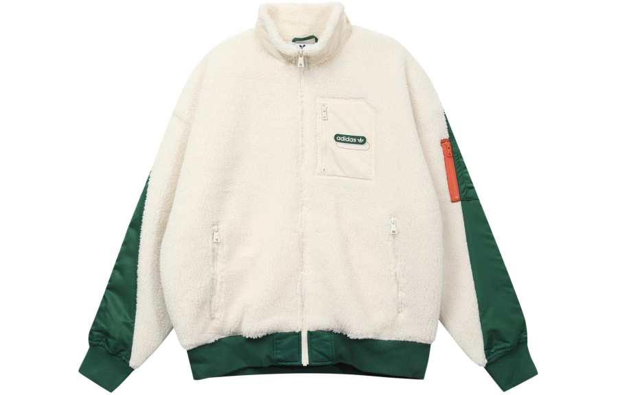 Adidas Originals MR SHERPA Retro Jackets & Coats Men's Japan Version, Yellow White