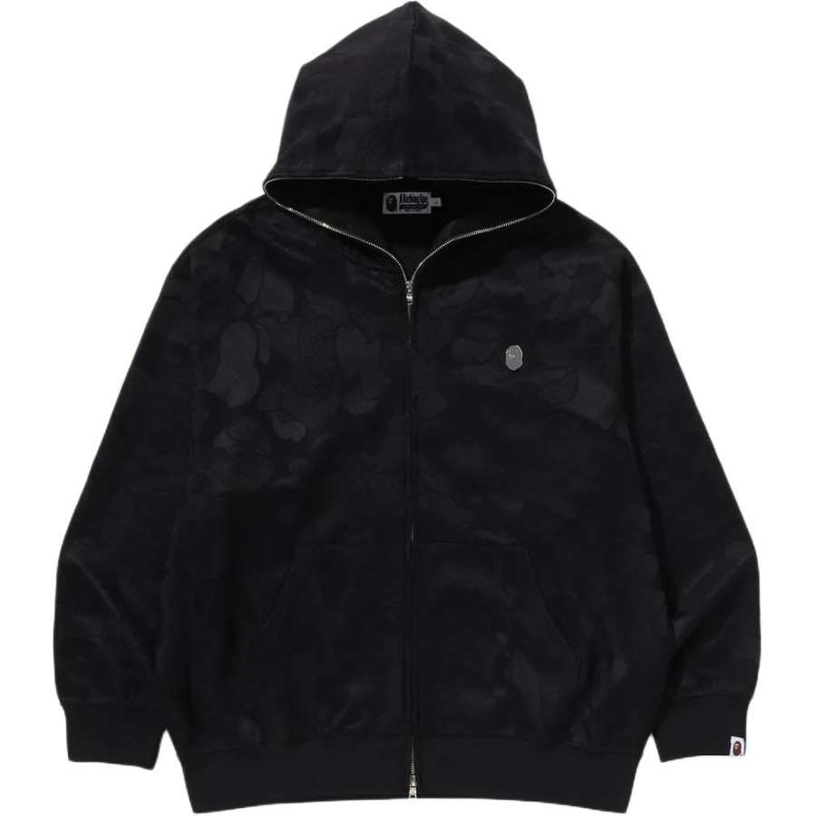 A BATHING APE Bape Solid Camo Jacquard One Point Relaxed Fit Zip Hoodie