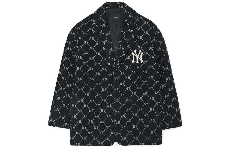 MLB New York Yankees Business Suits Unisex Black Suit Collar Moderate Business Suit