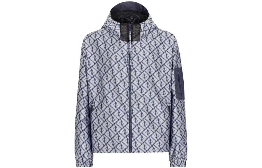 FENDI FENDI SS23 Jackets & Coats Men's Silver Blue