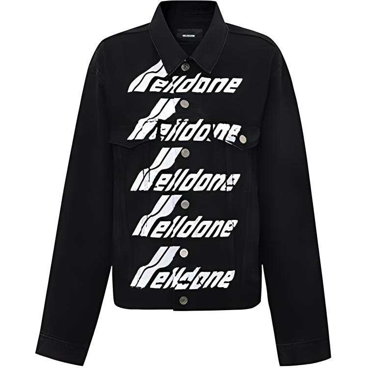 WE11DONE WE11DONE Denim Jackets Unisex Black Lapel Moderate Straight Fit