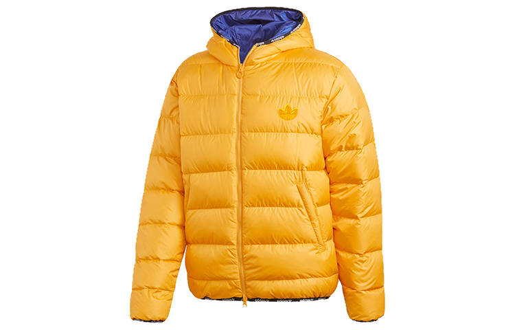 Adidas Originals Down Jackets Men's Yellow Hooded Moderate Reversible