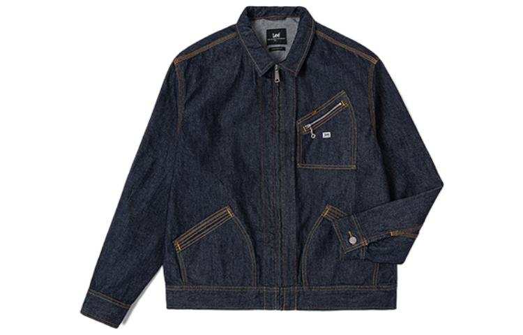 Lee Lee Denim Jackets Men's Washed Lapel Moderate Straight Fit