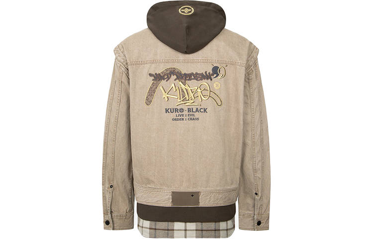 EVISU EVISU Denim Jackets Men's Earth Tone Hooded Moderate