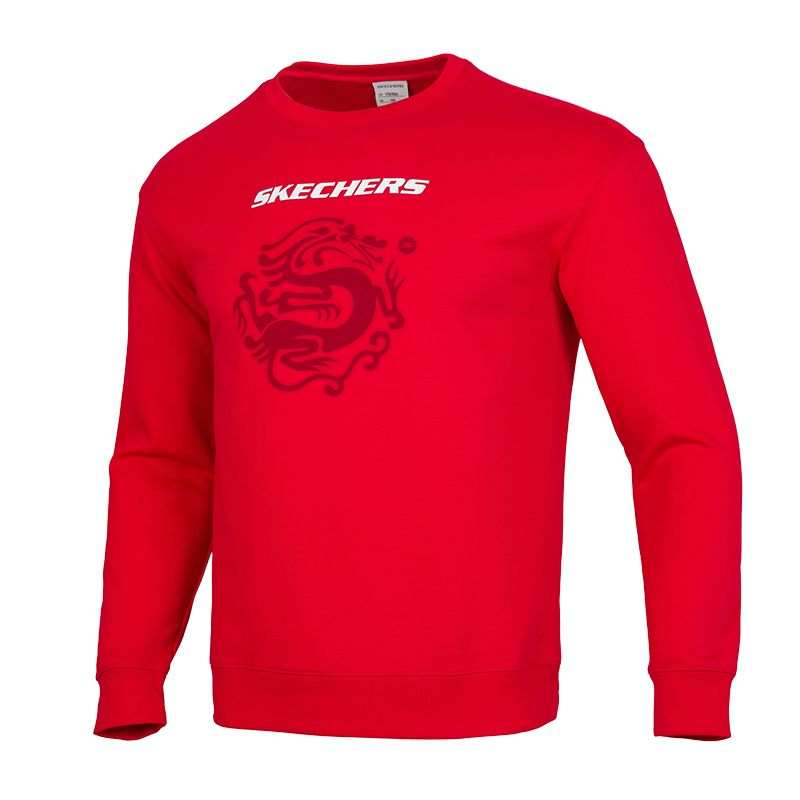 Skechers Sweatshirts Men's Red 01KV Crew Neck Moderate Other