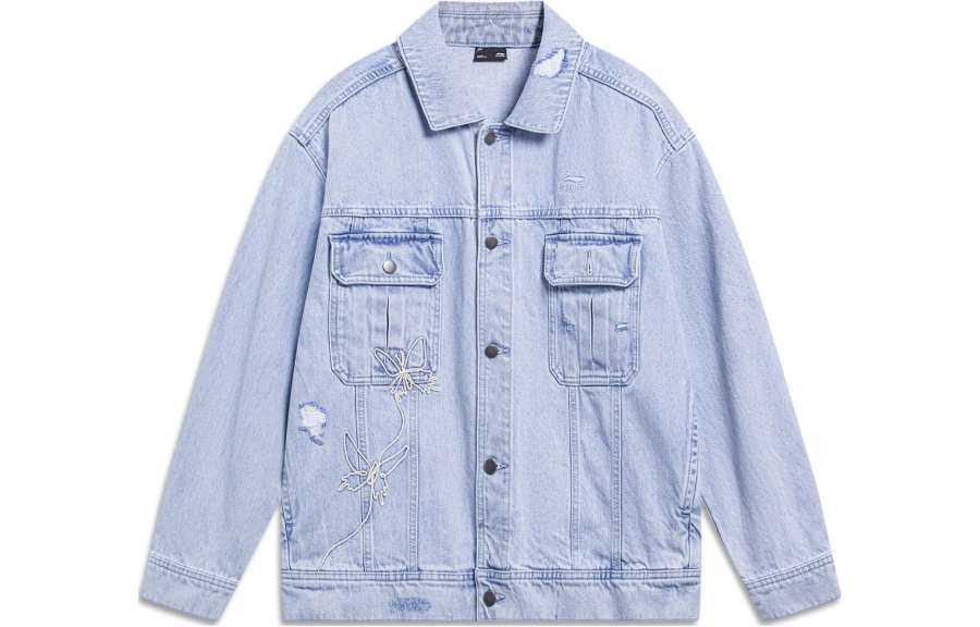 Li-Ning Li Ning Sports Life Collection Denim Jacket Men's Blue