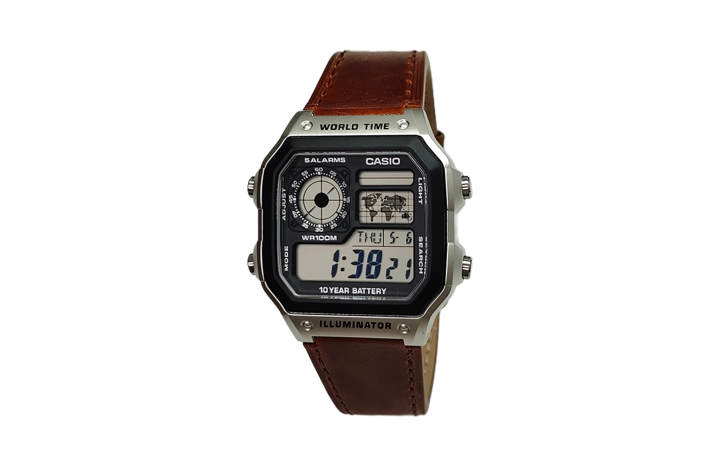 CASIO CASIO Custom Collection Quartz Movement Cow Leather Strap Watch Men's Watches Black Dial