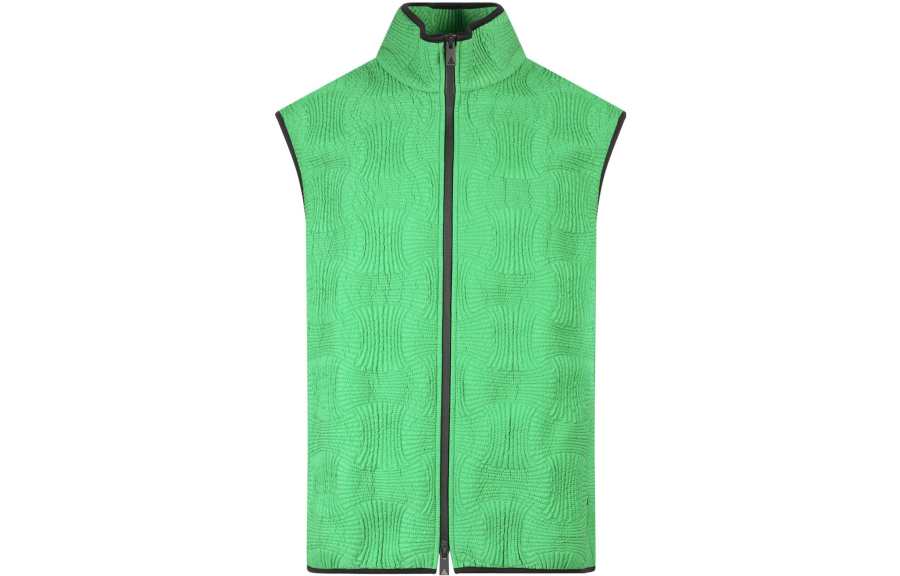 Bottega Veneta Vests Men's Green Stand Collar Moderate Other