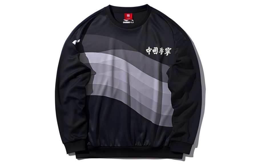 Li-Ning Li Ning Sweatshirts Men's Standard Black Crew Neck Moderate Regular