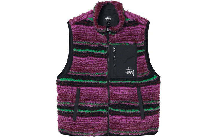 Stussy Striped Sherpa Vest