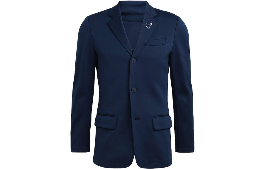 Adidas Originals X HUMAN MADE Business Suits Men's Dark Blue Suit Collar Moderate Business Suit