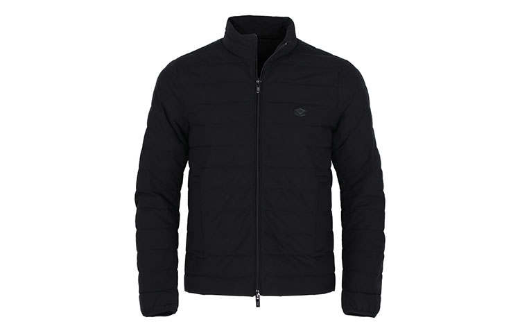 Emporio Armani Quilted nylon full-zip down jacket with eagle logo patch
