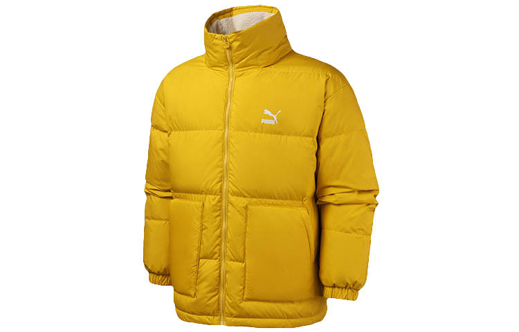 PUMA PUMA Leisure Down Jackets Men's Yellow Lapel Moderate Puffer Jacket