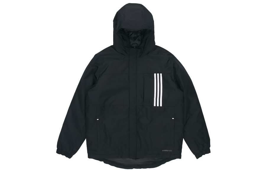 Adidas Neo Puffer Jackets Men's Black Hooded Moderate Other
