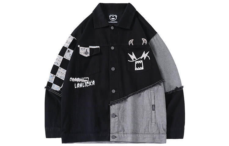 LAMLICKA Denim Jacket Unisex Black