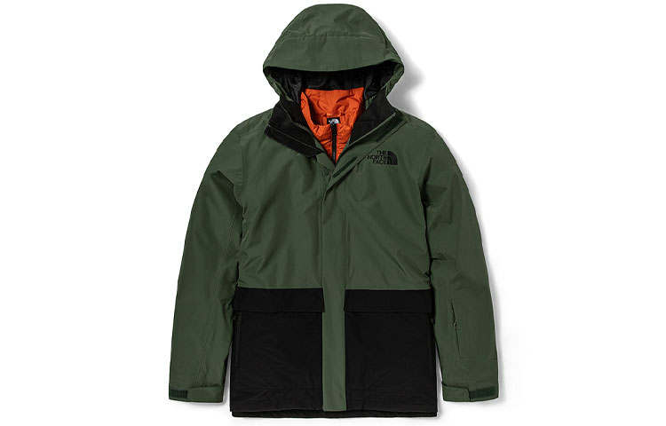 THE NORTH FACE Windbreaker Jackets Men's Green Hooded Moderate 3 In 1