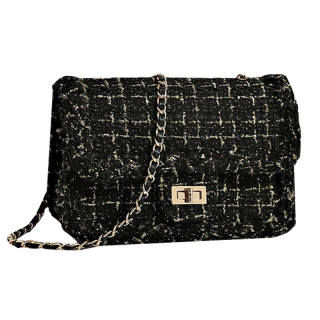 AINITU Woven Shoulder Bag, Crossbody Bag, Handbag Women's White/Black