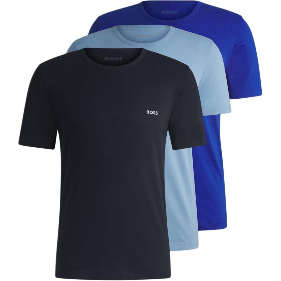 HUGO BOSS T Shirt Men's 3 Pack Gray+Dark Blue+Light Blue